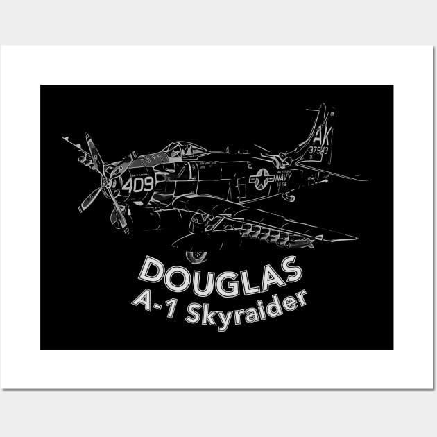 Douglas A-1 Skyraider Wall Art by aeroloversclothing